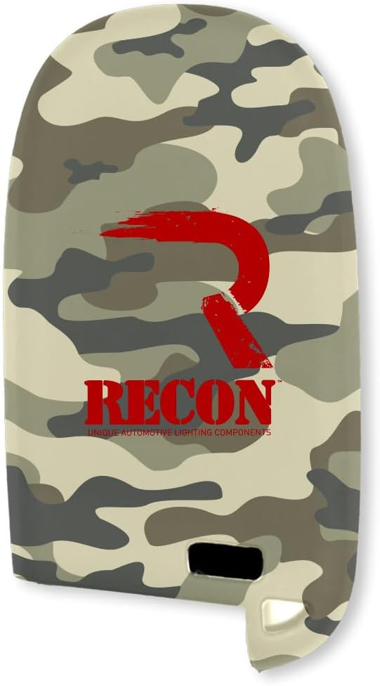 RECON Fits 13-18 Dodge RAM 1500, 2500, 3500 Premium Quality 100% Silicone Rubber Rugged Key Fob Protection Cover 5 Button with Glow in The Dark Buttons (Green Camo)