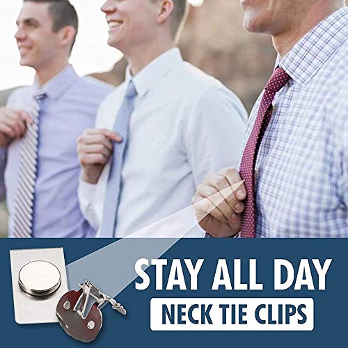 3/6 Pcs Invisible Magnetic Tie Stay - Men\'s Invisible Magnetic Automatically Fixed Tie Clip, Stainless Steel Magnetic Lapel Pin, Collar Bar Necktie Shirt Tie Clips Collar Stays Pin for Men (3pcs) - Thumbnail 7