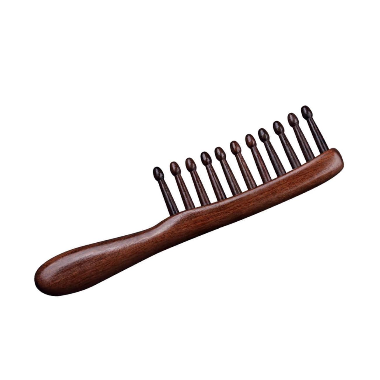 Baluue 5pièces Peigne Bois à Dents Larges Pour Cheveux Bouclés Peigne De Massage Chevelu Bois De Santal Pour Démêler Et Styliser Types De Cheveux