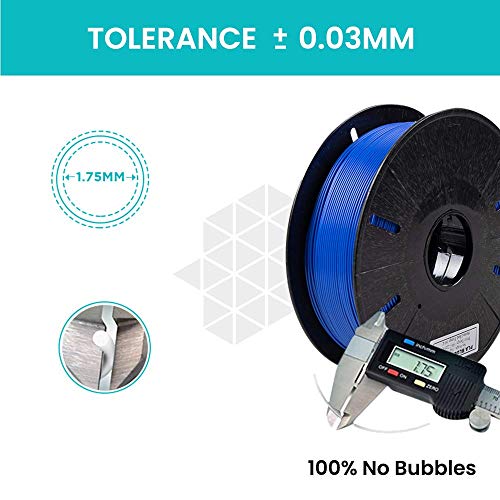 Image of Tesseract Premium PLA + 1.75mm 3D Printing Filament | Dimensional Accuracy + /- 0.03mm | Compatible with Most FDM Printers | 1 KG 3D Printer Filament - PLA Blue (Quantity 10)