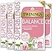 Twinings Superblends Balance Tea – napar ziołowy z balsamem cytrynowym, werbeną cytrynową, płatkami róży, miętą i dodatkiem witaminy B6. Opakowanie 4, 80 pojedynczo zapakowanych torebek na herbatę.