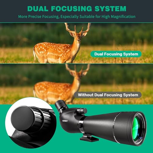 Gosky HD Spotting Scope 20-60x80mm with Tripod and Smartphone Adapter, BAK 4 Prism Spotter Scopes for Bird Watching Target Shooting Hunting Wildlife Scenery Moon Watching Hiking
