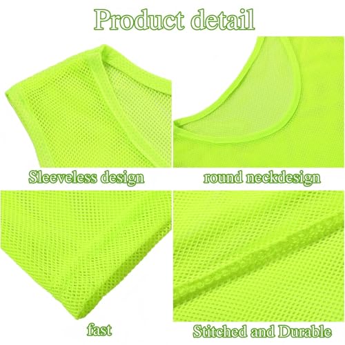 Image of Sintege 12 Pcs Soccer Pinnies Pennies Jersey Scrimmage Vest Sports Practice Jersey Mesh Basketball Vest for Youth Adult Kids