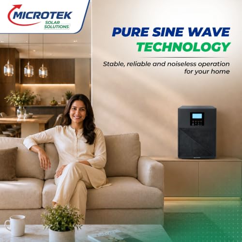 Image of Microtek Solar PCU 4550 48V | 3.5KVA Pure Sine Wave Solar Inverter with PWM Charge Controller | 55A Solar Charging | Supports Up to 4680W Solar Panels | LCD Display | Lithium Battery Compatible