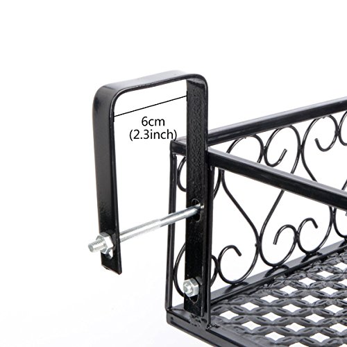 Railing pot de fleurs support suspendu noir pour gagner de la place