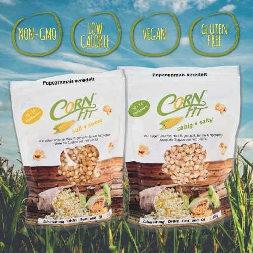 Cornfit Original Flavoured Popcorn Kernels - Sweet Flavour - 320g Bag - For All Popcorn Makers
