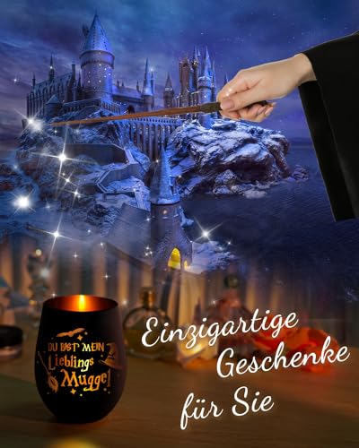 Windlicht Glas mit Gravur Harry Geschenke für Frauen, Personalisierte Lustige Potter Windlichter, Lieblings Muggel Teelichthalter, Windlicht Glas Geburtstagsgeschenk Freundin