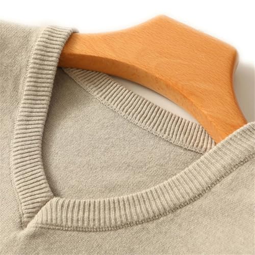 Classic Men's Knitting Wool Blend Jumper Vest Solid Color Soft Warm V-Neck Sleeveless Sweater3