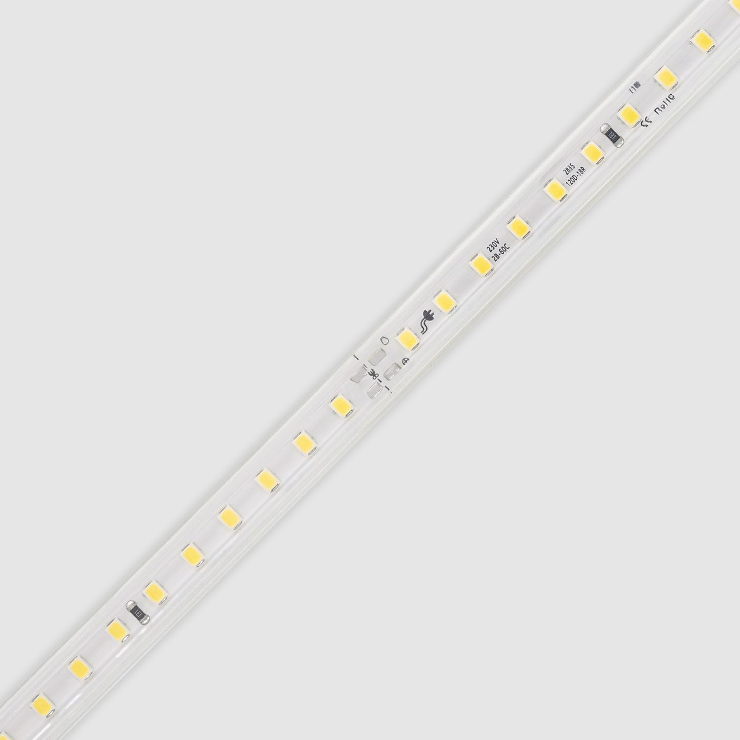 LEDKIA Tira LED Regulable 220V SMD 120 LED/m 8.5W/m 850lm/m Ancho 12mm Cort