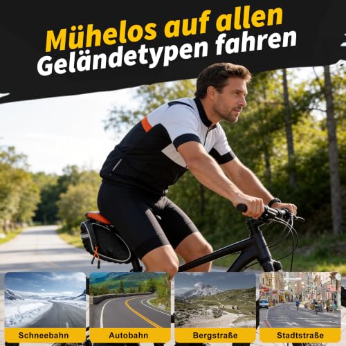 Bowagn Fahrradtasche Satteltasche,Satteltasche für Mountainbikes und Rennräder mit Wasserdichten Reißverschlüssen… – Ansicht 6