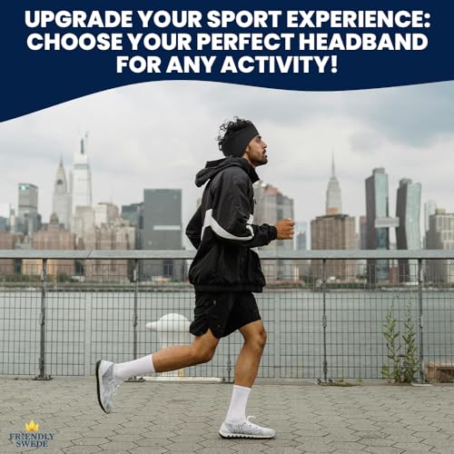 Image of The Friendly Swede Running Headband Ear Warmer - 2-Pack, Sports Headband for Outdoors, Running, Cycling, Hiking - Ideal as Liner Under Helmets