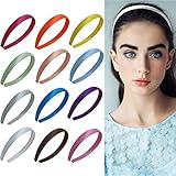 ❤Mehrfarben:Mit diesem Set aus Satin-Haarbändern mit 12 verschiedenen Farben können Sie je nach Kleidungsstil verschiedene Farben des Haarbands auswählen. Mehrere Farben, viele Auswahlmöglichkeiten, lassen Sie jeden Tag ein anderes Make-up haben.