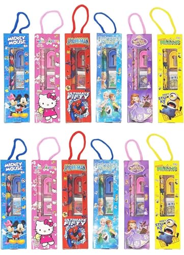 Image of VRB Dec 12 Pcs Return Gifts For Birthday Return Gift For Kids 6-12 Used For Kids Return Gifts,Birthday Return Gift For Children(12 Set - Stationery Kit), Multicolor