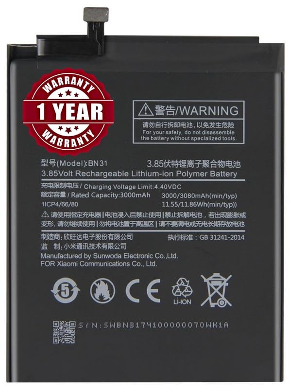 Original BN31 Battery Compatible for Xiaomi Redmi Y2 - (3080 mAh) - 1 Year Warranty_MC11