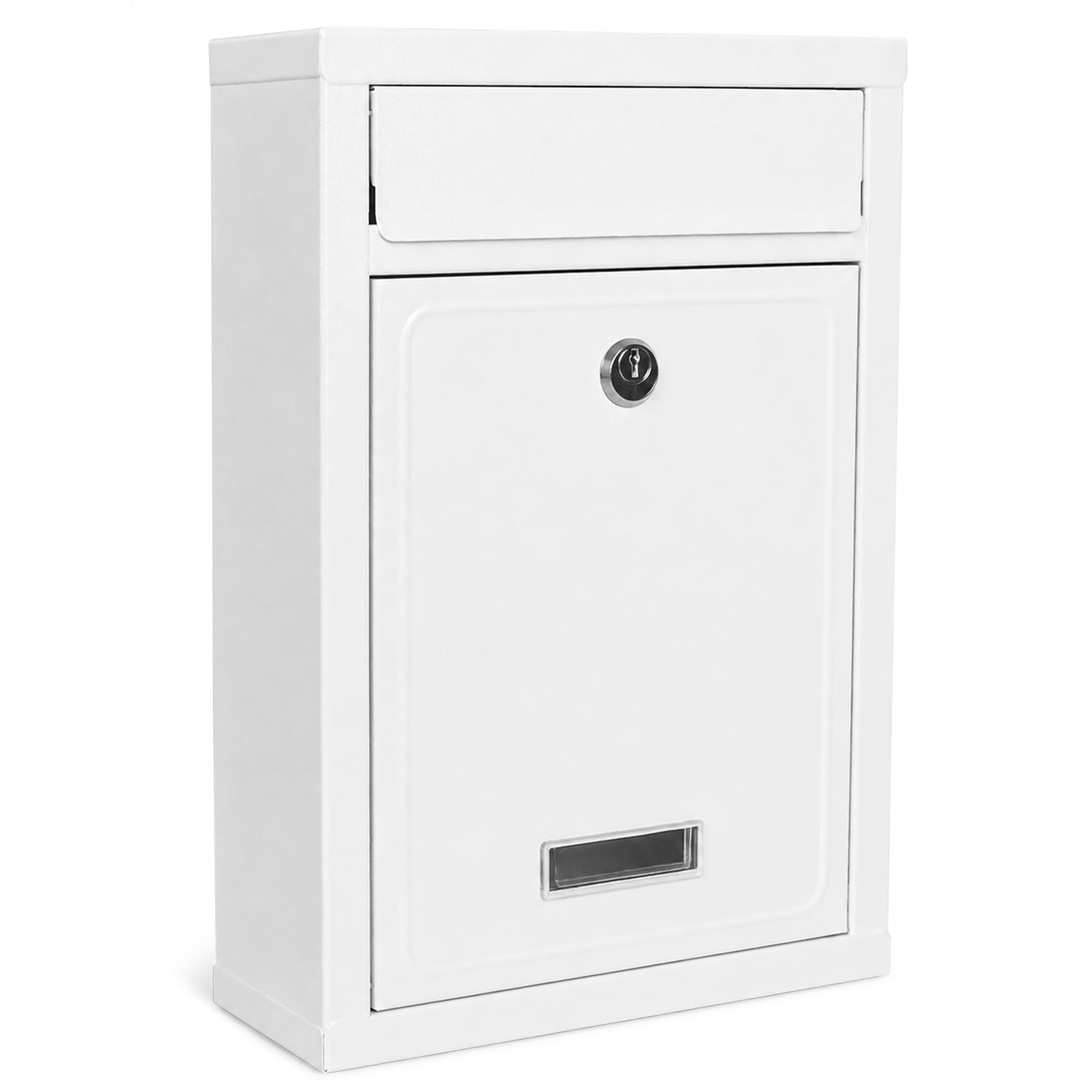 Winsome Wall Mounted Post Box, White, Steel Plated, Two Keys