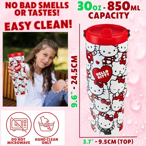 Image of Get Trend Hello Kitty Sanrio Tumbler with Straw 30oz Girls Teens Women Insulated Cup with Lid Travel Mug for School, Sports, Kawaii Gifts for Girls (Aop Hello Kitty)