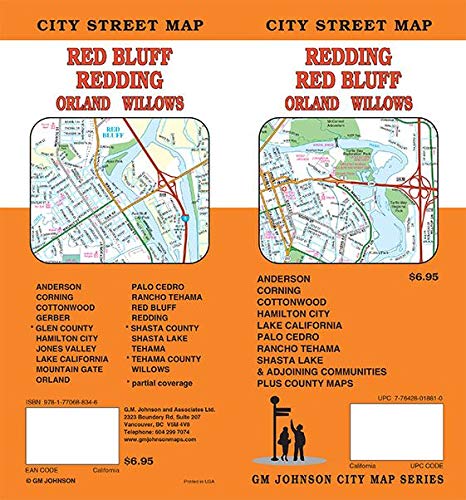 Redding / Red Bluff / Orland / Willows California Street Map Redding / Red Bluff / Orland / Willows California Street Map