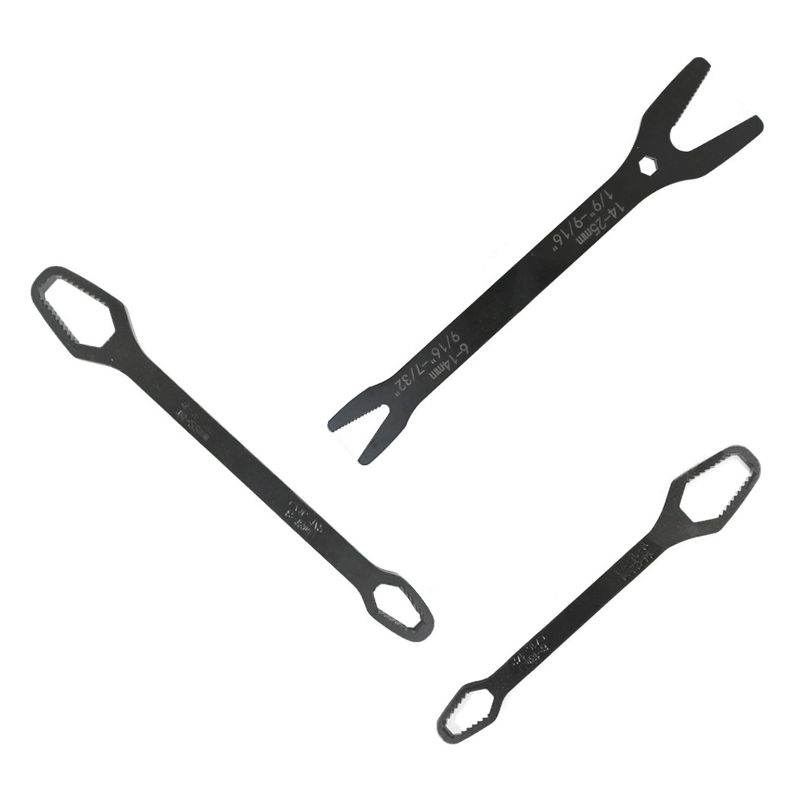 ZBIianxer Auto Tightening Wrench Set of 3 Heavy Duty Carbon Steel Tool Double Head for Mechanics and Enthusiasts Repair Auto Adjusting Set