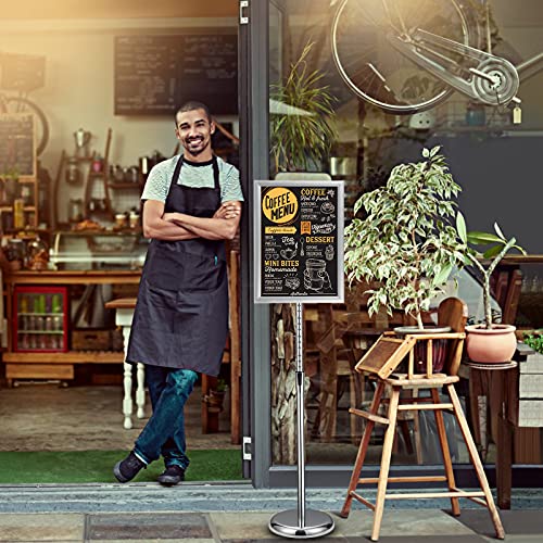 Gootue Adjustable Heavy Duty 8.5X11 Inch Poster Sign Stand Floor Sign Stand, Floor Sign Holder, Both Vertical And Horizontal View Displayed, 1 Pack, Silver. #TOP6