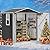 DWVO 6x4ft Metal Outdoor Storage Shed with Window, Lockable Tool Storage Sheds, Steel Garden Sheds with Sloped Roof for Backyard, Patio, Garage, Lawn, Gray + White