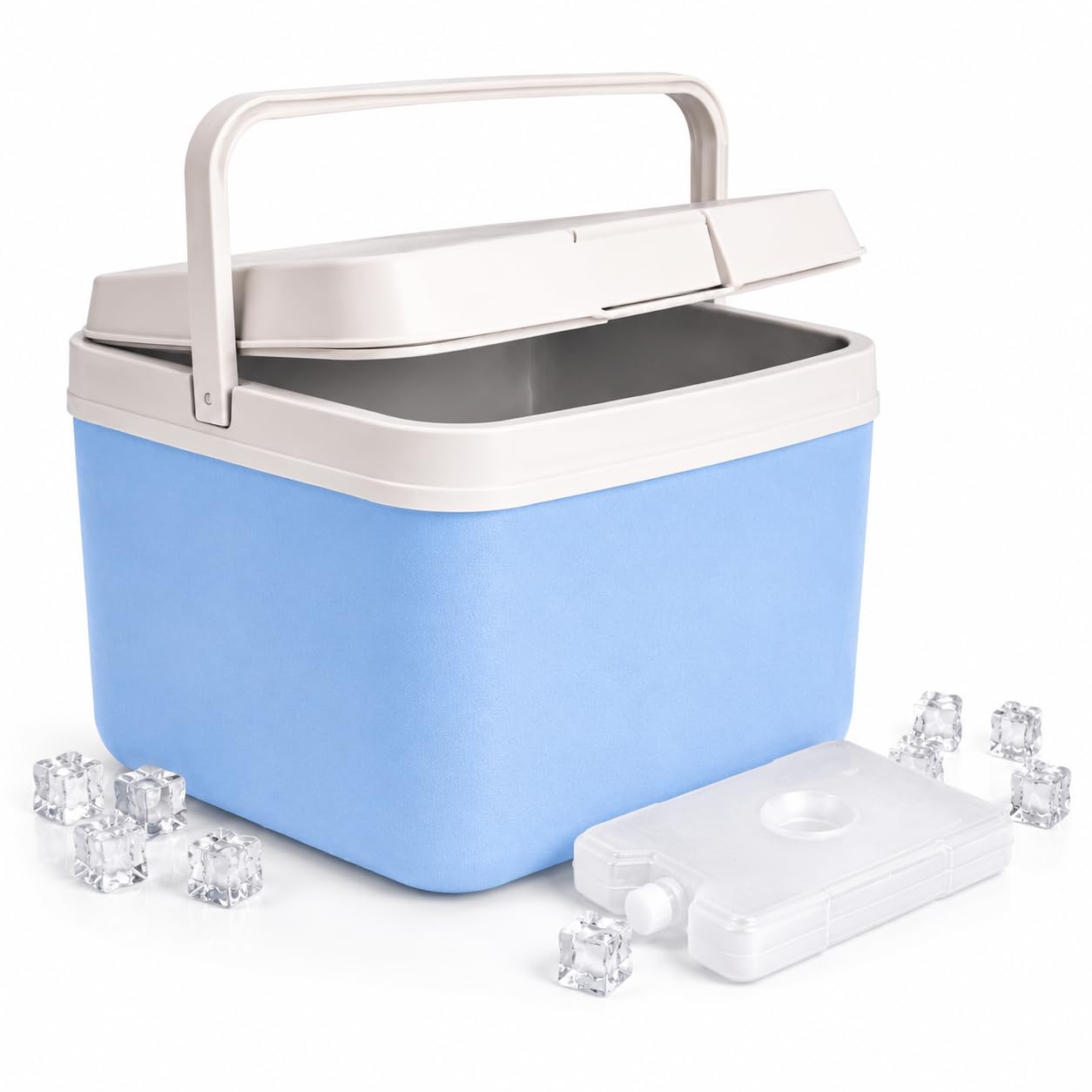 15L Portable Cool Box with Mobile Cold Storage and Cooling Element - Maximum Cooling Power and Long Cooling, Cooler Bag (Blue)