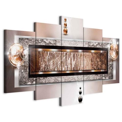 B&D XXL - Wandbilder XXL Abstrakt 200x100 cm 5 tlg Wand Deko Leinwand...