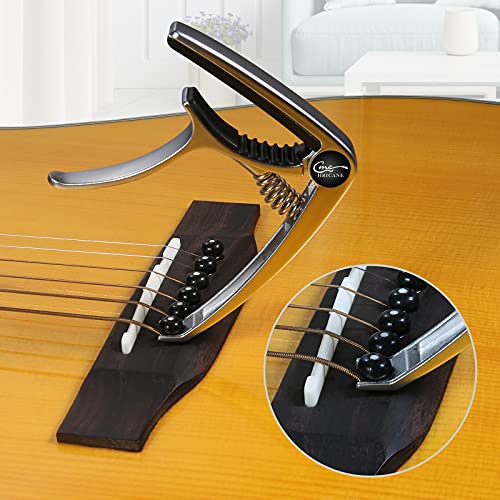 Hricane Capodastre pour guitare acoustique à changement rapide avec 3 médiators - Les Beatles, Paul McCartney, John Lennon, RIngo Starr, George Harrison Hricane Capodastre pour guitare acoustique à changement rapide avec 3 médiators – Image 3