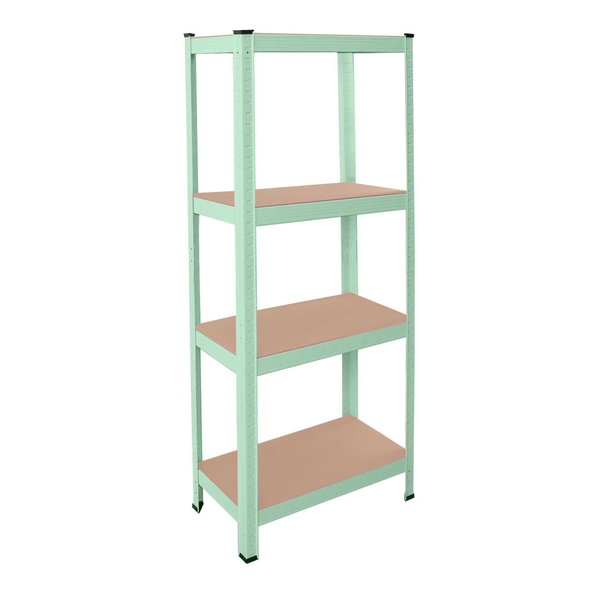 OcioDual Estanteria Metalica Tiny Verde Claro, Estante Ideal para Hogar, Estanterías Trastero, Muebles, Oficina, Estanterias Almacenaje Divisible, Sin Tornillos, 240kg, 4 Baldas MDF, 150x60x30cm