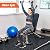 SUPERJARE 0.4'' Thick 6 Pcs 24 Sq Ft Rubber Top Exercise Equipment Mats, High Density EVA Foam Mats with Rubber Top, Interlocking Gym Flooring for Home Gym, Protective Workout Mat, Black/Blue