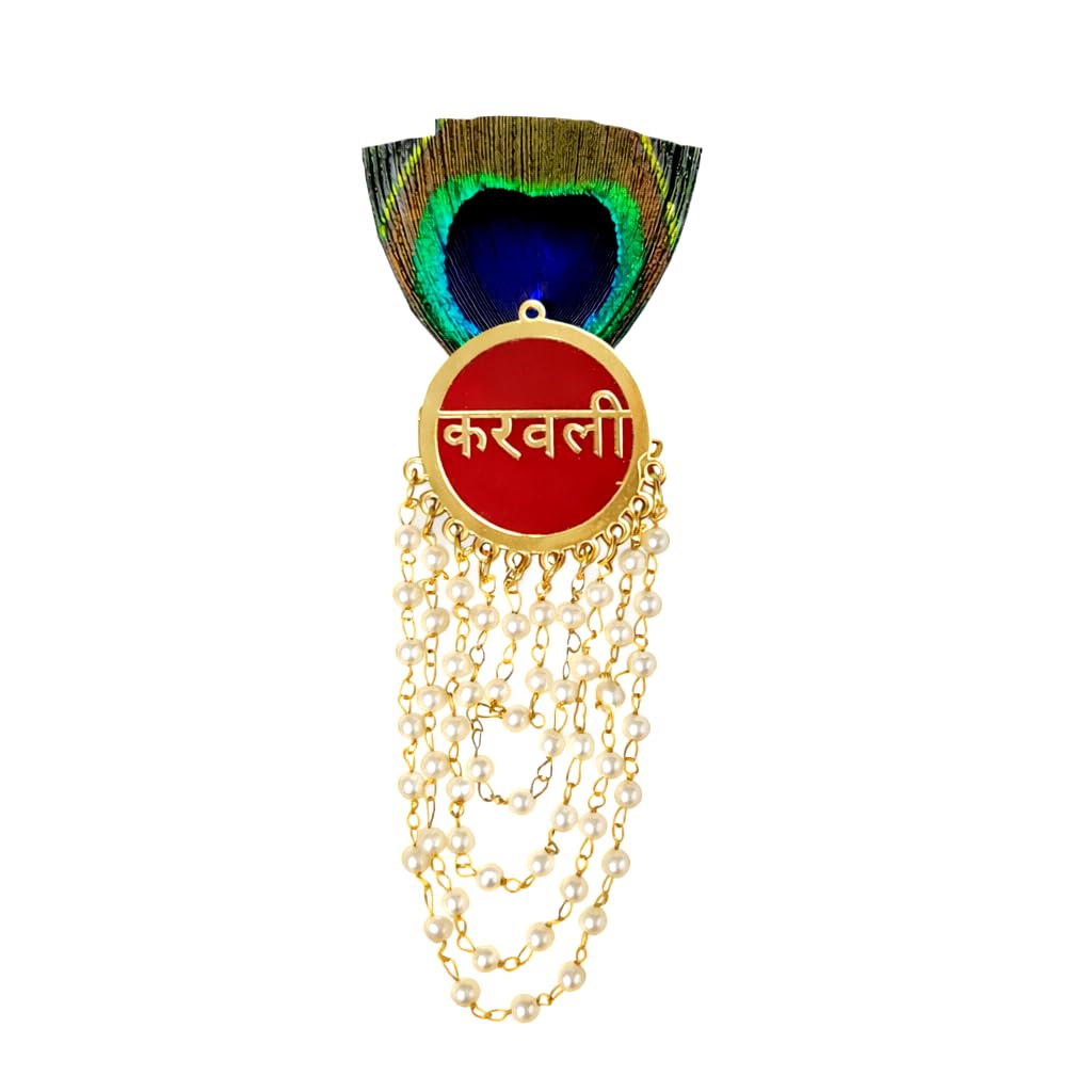 plus Jewellery fancy peacock feather design with pearl chain Marathi Name Karavali brooch/badge/tags/batch/for special Maharashtrian Haldi and wedding.-image-25