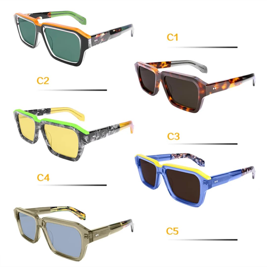 Uv400 - Gafas de sol polarizadas para mujer, estilo retro, acetato grueso