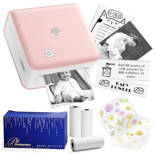 Phomemo Mini Printer Sticker Maker, Mini Thermal Sticker Printer P2S