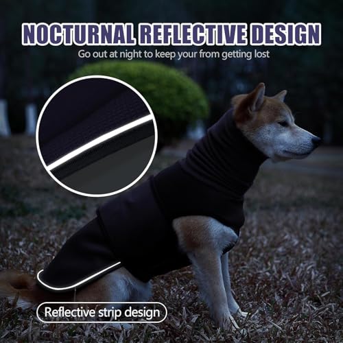 Hundeangstweste Hoodie - Hundemantel für Donner, Feuerwerk, Tierarztbesuche und Trennung - Warmer Hundemantel Reflektierende Hundeweste, Anti-Angst-Weste für Hunde mit hohem Kragen (XXL)
