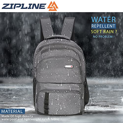Image of Zipline 35 Ltr, 19 inch Grey Laptop Backpack for Men & Women college girls boys fits 15.6 inch laptop macbook pro /tablet polyester Airline carry-on size
