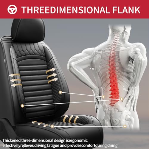 Image of Fit Outback Car Seat Covers for Subaru Outback 2010-2024 2025 2026 - Upgraded Premium Waterproof & Breathable Leather, Airbag Compatible, All-Weather Seat Cushion Protector (2 Front /Black)