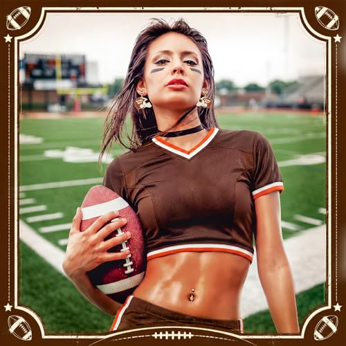 Image of Liliaafar 4 Pairs Game Day Football Earrings for Women