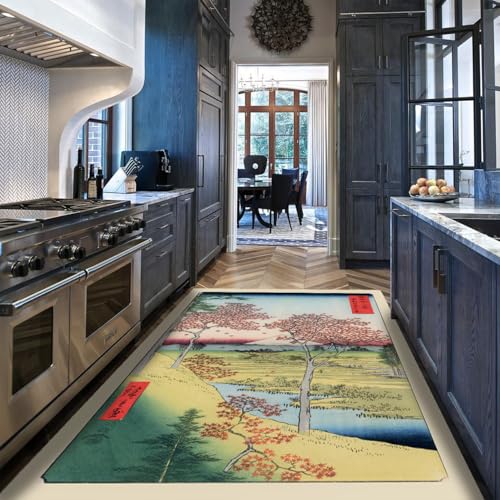Tapis japonais ukiyo-e paysage d'automne pour décoration de chambre - 2