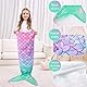 WERNNSAI Meerjungfrauen Schwanz Decke - Weiche Meerjungfrauen Decke für Kinder Mädchen 140 x 60cm Weicher Flanell Meerjungfrauen Tragbare Decke für Teenager Geschenk zum Geburtstag (Rosa & Grün)