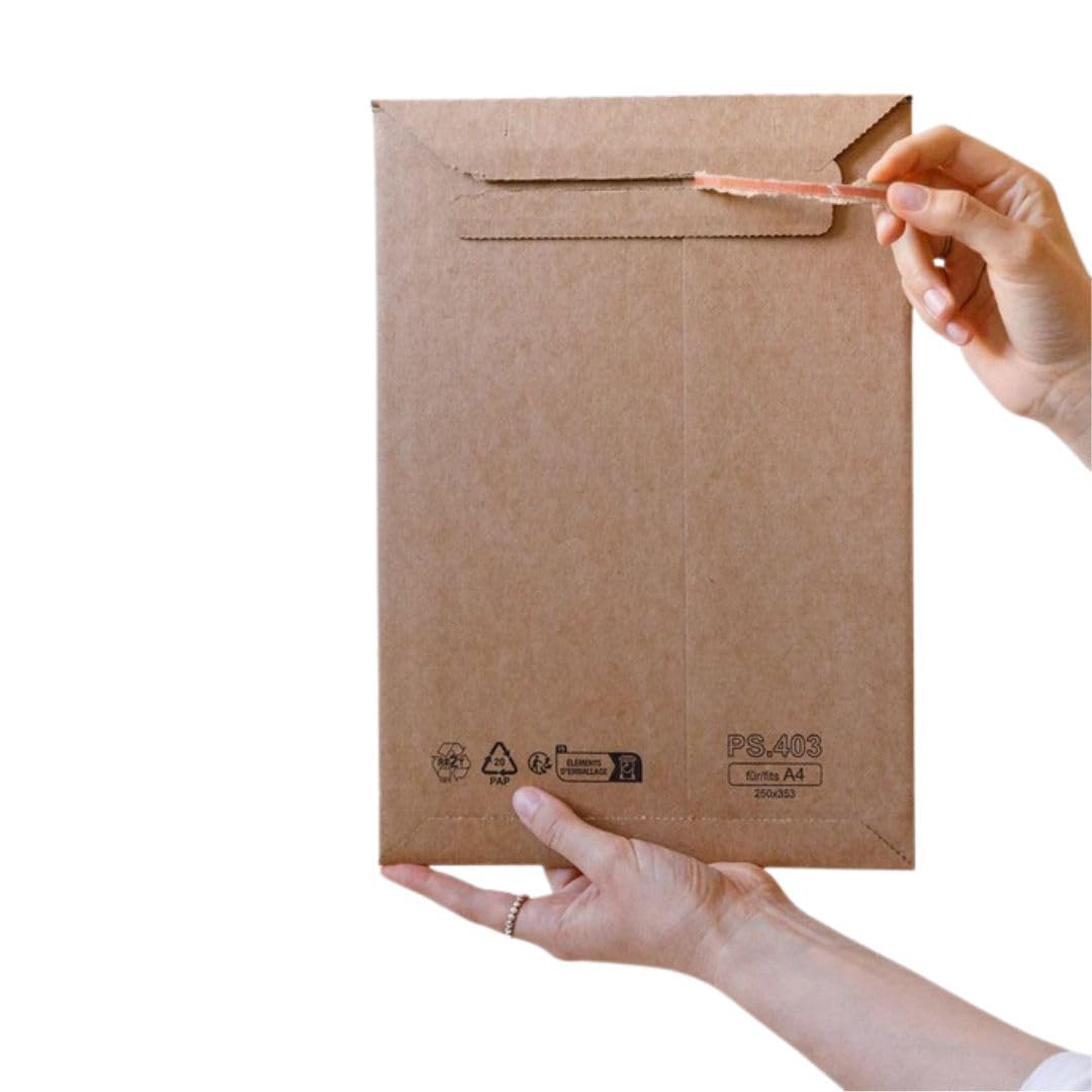 Versandtaschen DIN A3 bis A5 aus Wellpappe, Versandtasche aus Karton, Warensendung Umschläge kaufen, Büwa Kartons für den Versand von Bücher Kleidung Wellpapptaschen (400, 250x353x50mm (DIN A4))