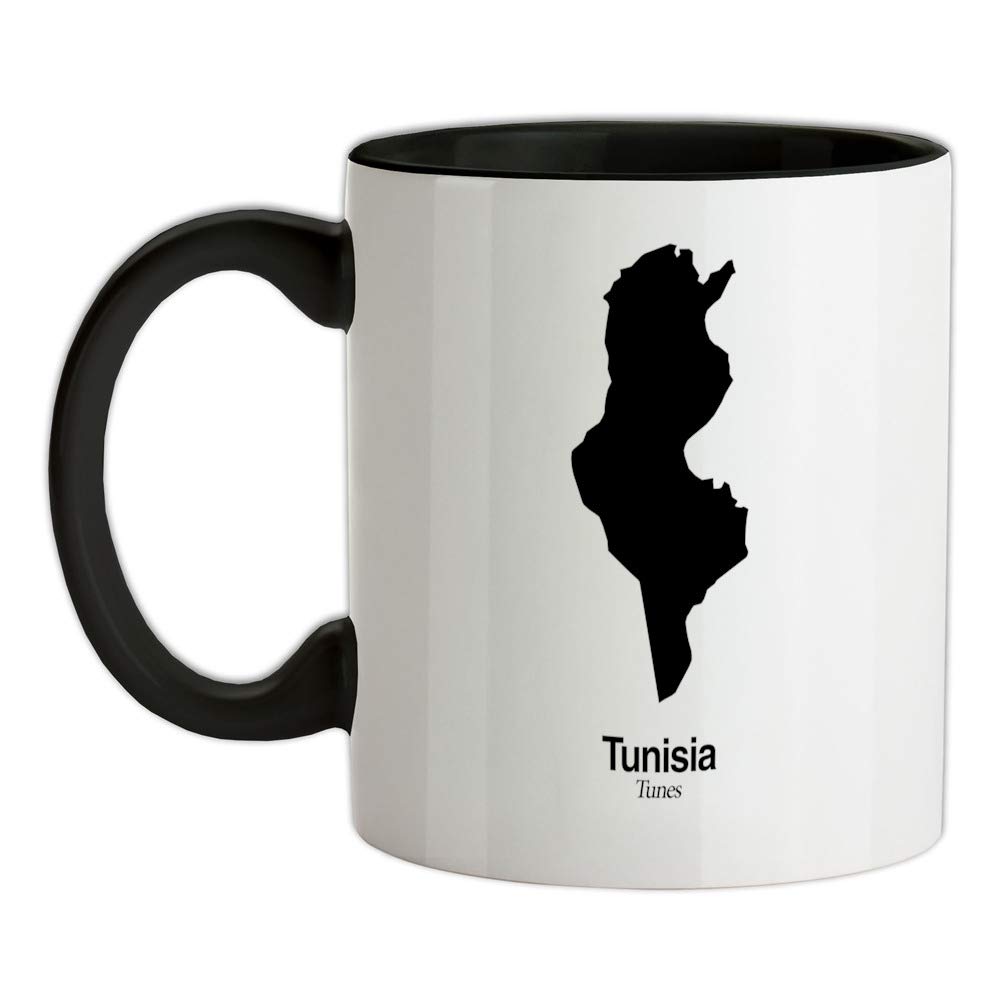 Tunisia Silhouette - 11oz - Ceramic Two-Tone Mug for Coffee/Tea