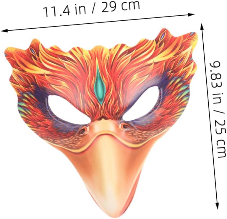 2pcs Reusable Faux Leather Bird Animal Half Masks for Women Carnival Halloween Party Props – White Feathered Bird and Phoenix Design Masquerade Costume Ball Cosplay Accessories
