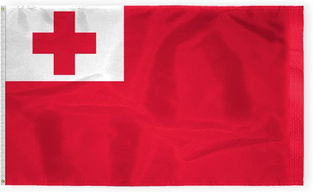 AGAS Tonga Flag 2x3 ft Outdoor 200D Nylon Double Stitched Hem Never Rust Brass Grommets Canvas Header Tongan Flag