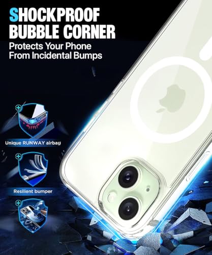 Image of WOW IMAGINE Ultra-Hybrid Back Case Cover for iPhone 15 Compatible with MagSafe | Sleek Hard Crystal Clear Back | Drop & Camera Protection | Shockproof Mobile Case For iPhone 15 (PC & TPU, Transparent)