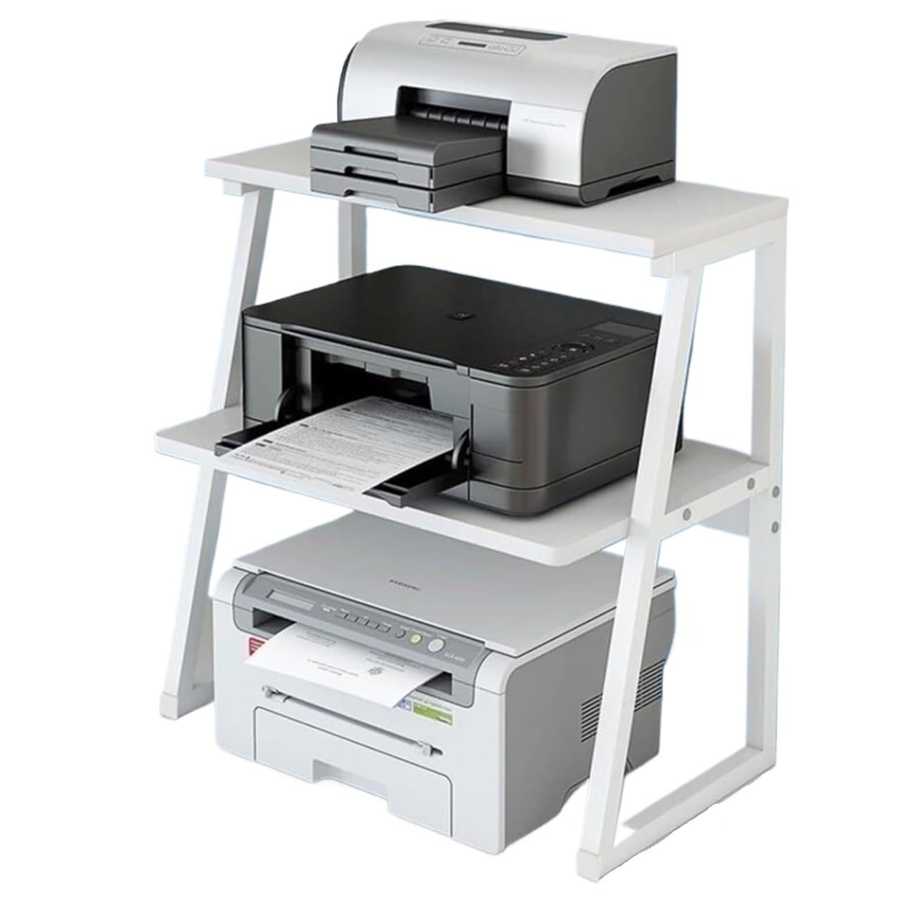 Soporte Impresora Estante De Escritorio para Impresora Soporte para Estantes Organizadores 3 Niveles para Láser para Fax Escáner