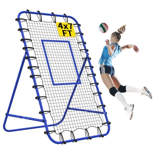Volleyball-Rebounder, 2,1 x 1,2 m – Multi Winkel, verstellbar, Trainingsgerät, Rückprallnetz mit stabilen Metallpfählen, Rebounder für Fußball,Volleyball,Basketball Volleyball-Rebounder, 2,1 x 1,2 m – Multi Winkel, verstellbar, Trainingsgerät, Rückprallnetz mit stabilen Metallpfählen, Rebounder für Fußball,Volleyball,Basketball