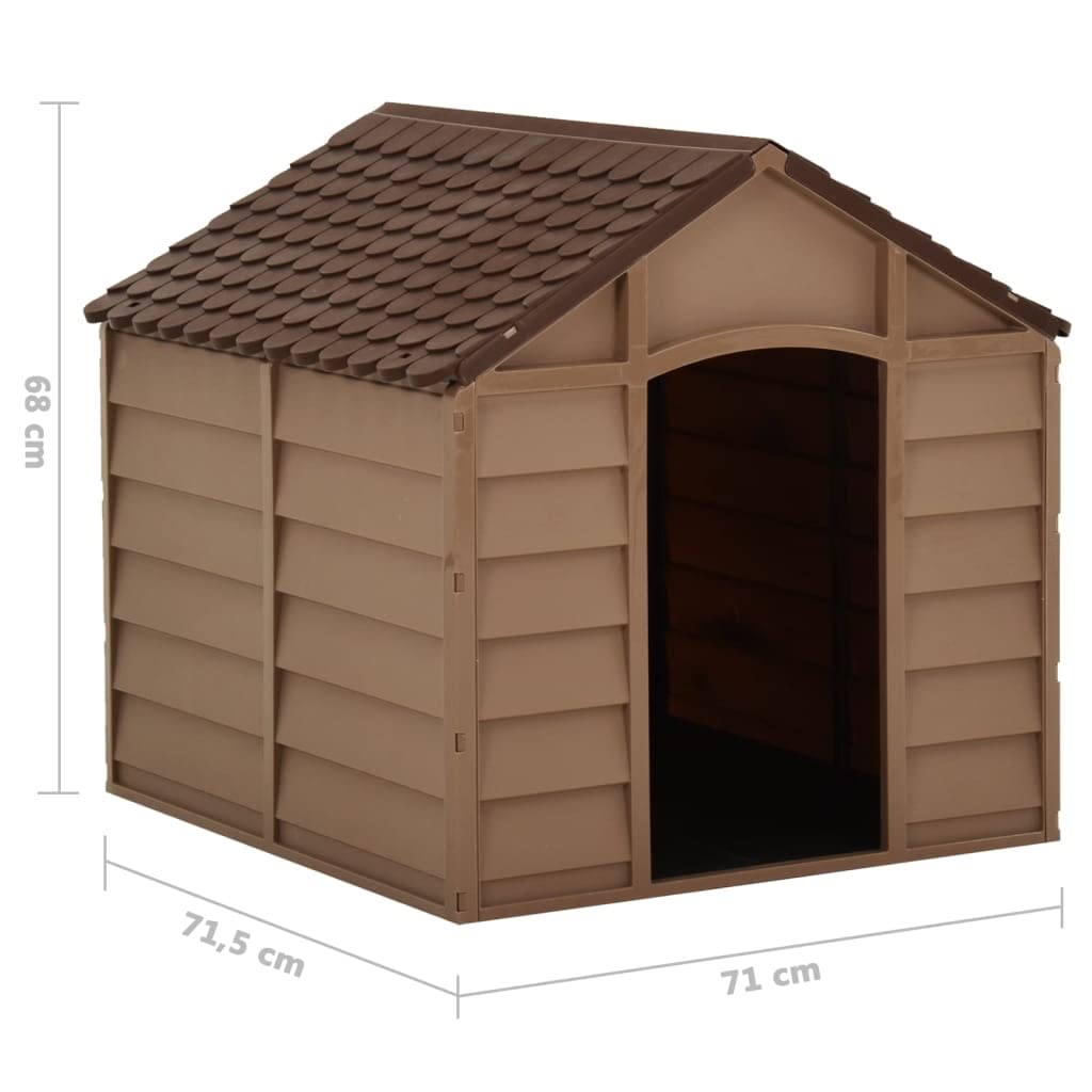 vidaXL Hundehütte braun 71x71,5x68cm PP