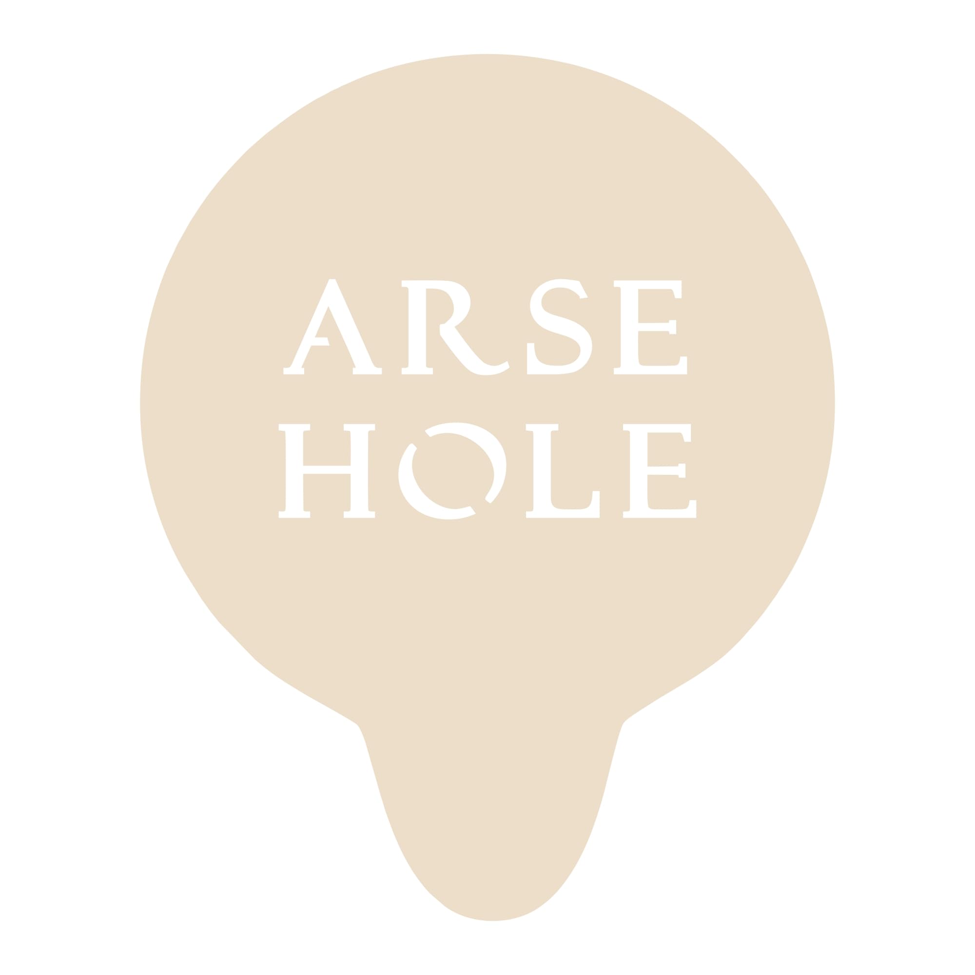 Arse Hole Coffee Stencil. Rude Leaving Presents Tan Colour Acrylic Funny Reusable Barista Cappuccino Cocktail Cupcake Cake Art Stencils (Stencil)
