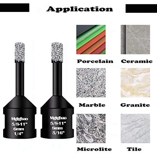 Mgtgbao Diamond Core Drill Bit, 1Pcs 6" (150mm) with 5/8-11 Thread Dry Drilling for Porcelain Tile Ceramic Masonry Brick Granite Marble Stone(Black) — view 5