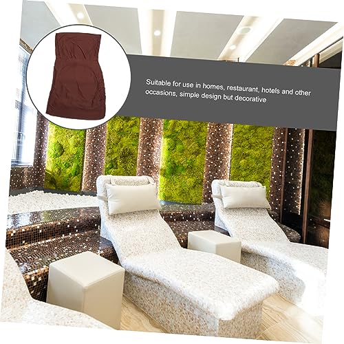 Housse de canapé méridienne extensible marron sans accoudoirs protection salon stretch