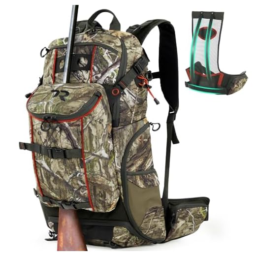 TR Hunting Backpack 3400cu,Waterproof Hunting Pack with Rifle Holder, Internal Frame, Rain Cover, Camo Hunting Daypack for Rifle Bow Gun